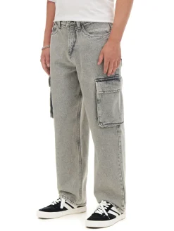 Online Cropp Szare jeansy baggy jasnyszary