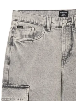 Online Cropp Szare jeansy baggy jasnyszary