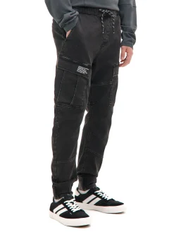 Discount Cropp Szare jeansy jogger z kieszeniami cargo szary
