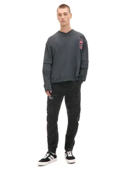Discount Cropp Szare jeansy jogger z kieszeniami cargo szary