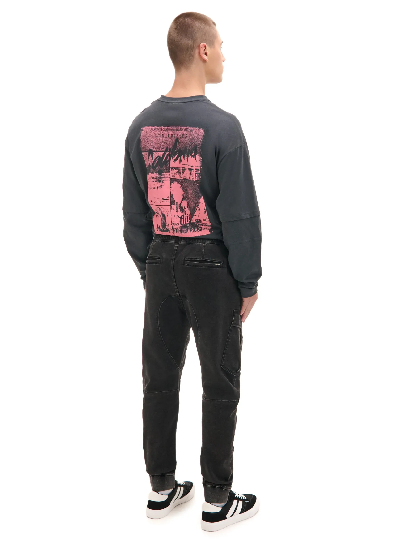 Discount Cropp Szare jeansy jogger z kieszeniami cargo szary