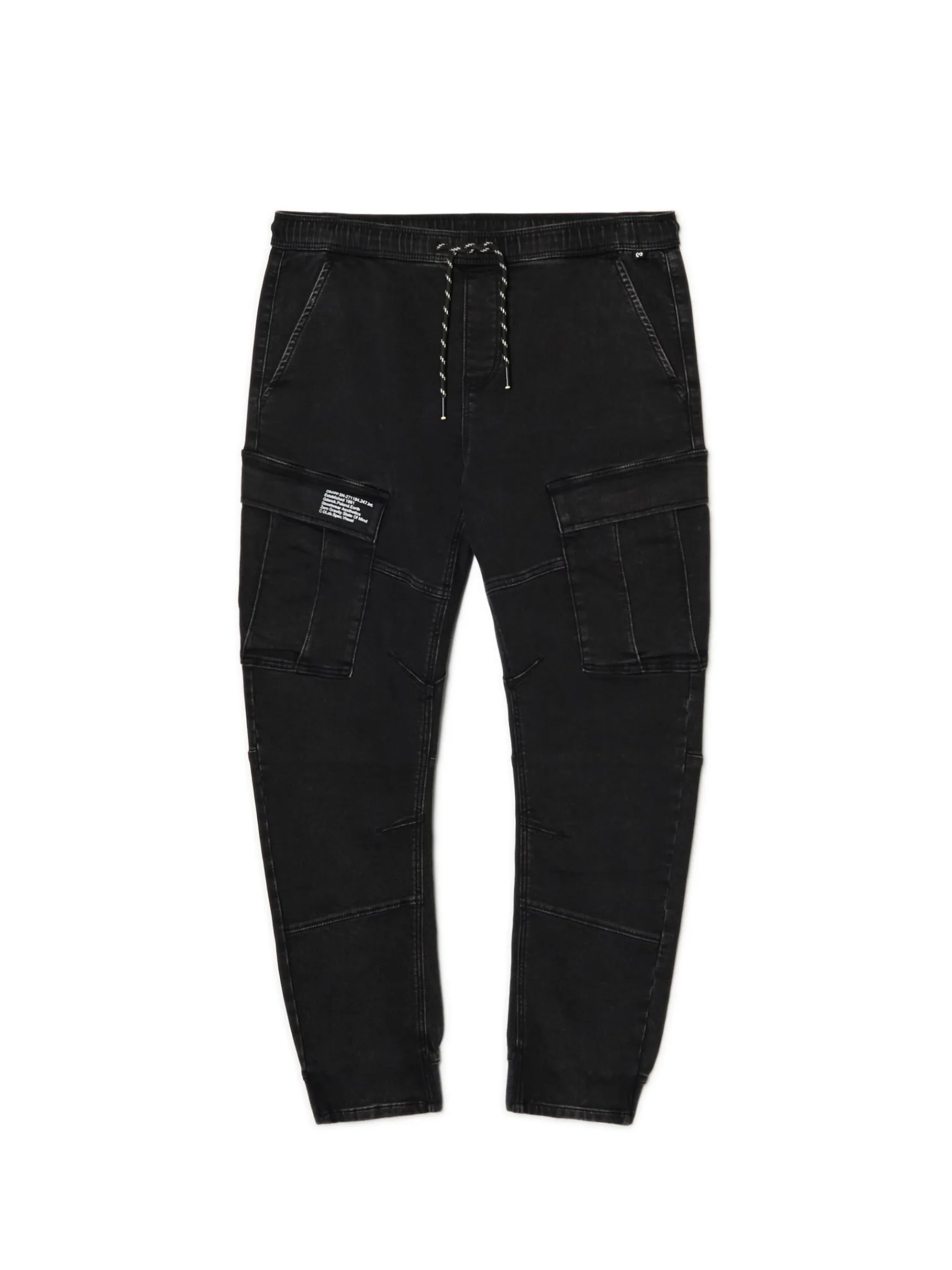 Discount Cropp Szare jeansy jogger z kieszeniami cargo szary