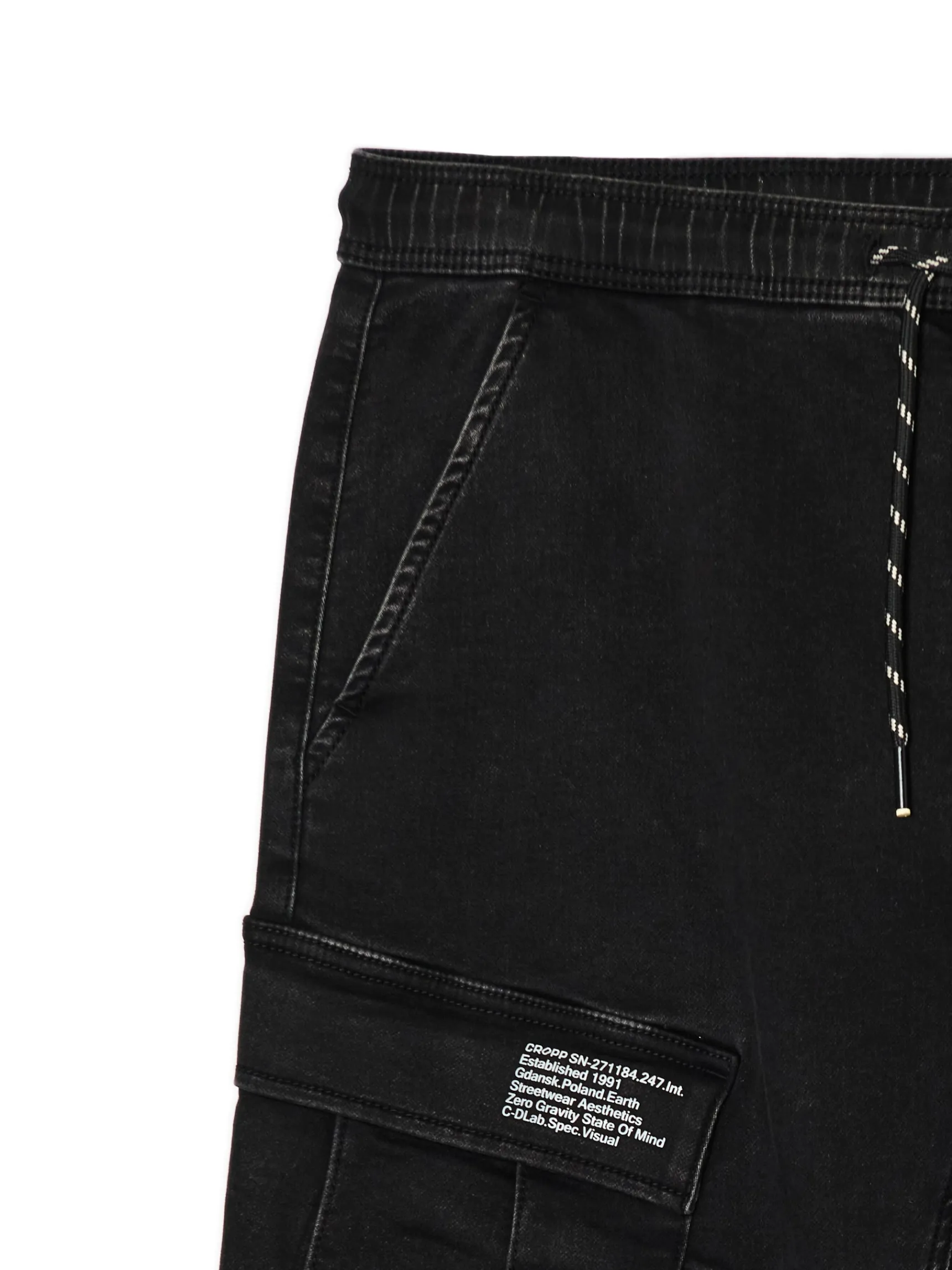 Discount Cropp Szare jeansy jogger z kieszeniami cargo szary