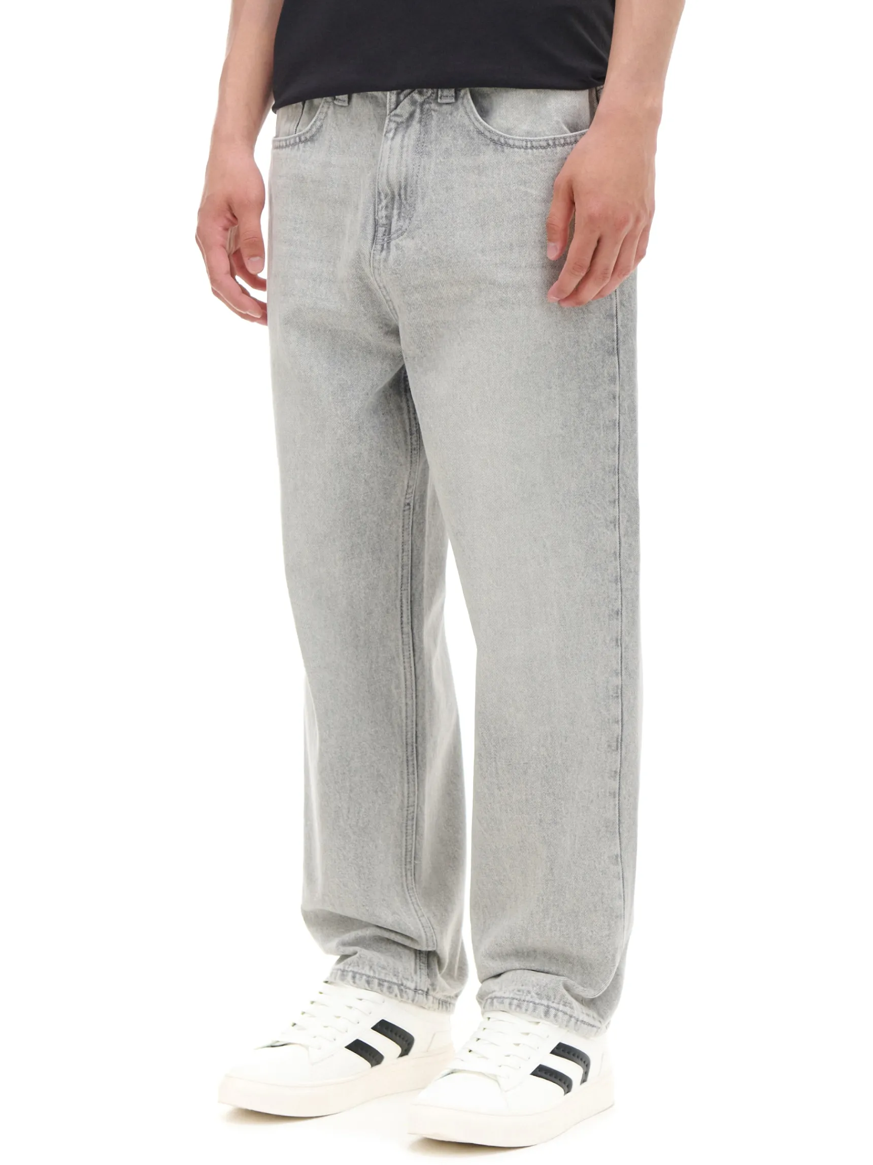 Fashion Cropp Szare jeansy loose jasnyszary