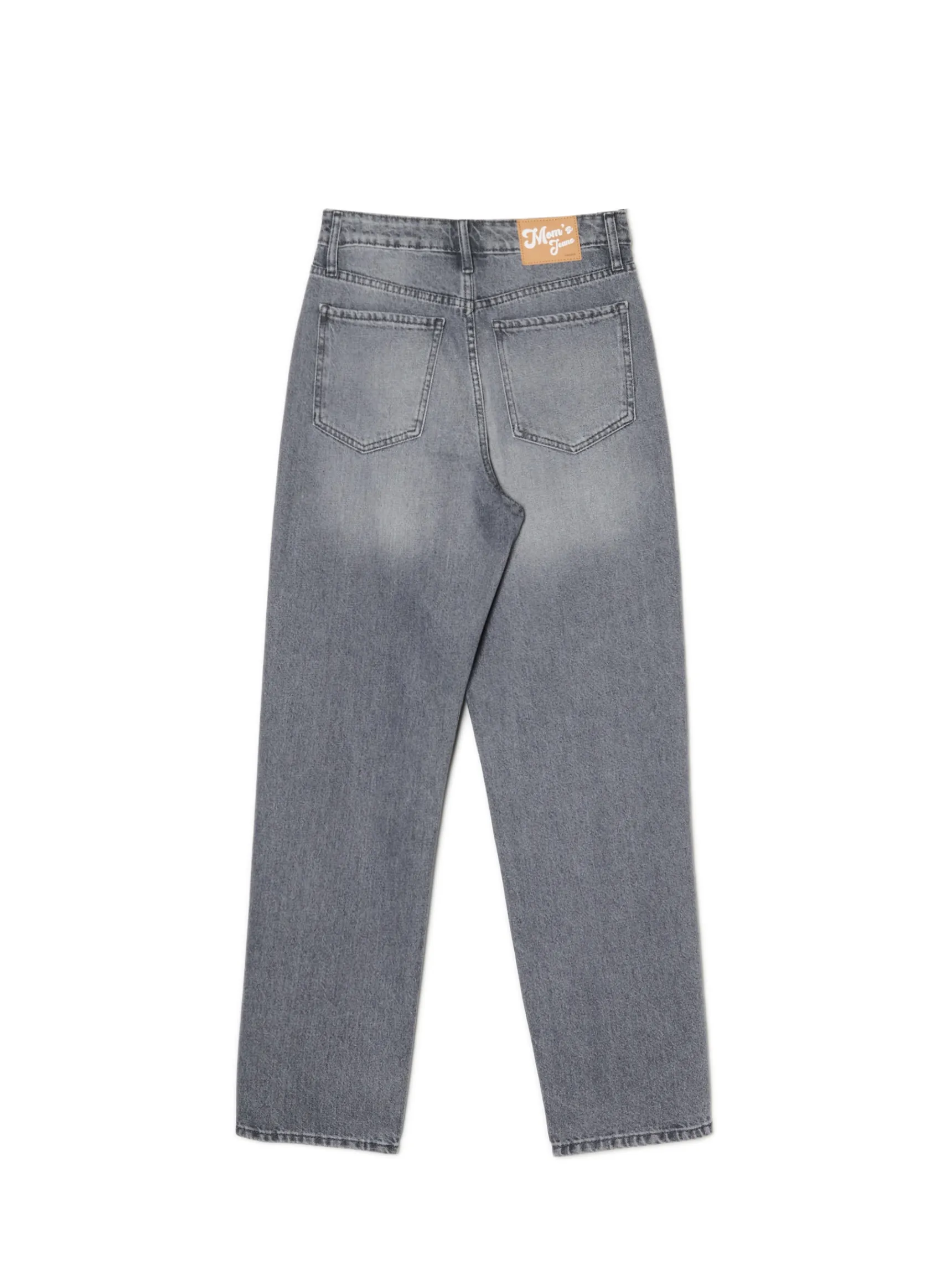 Discount Cropp Szare jeansy mom z wysokim stanem szary