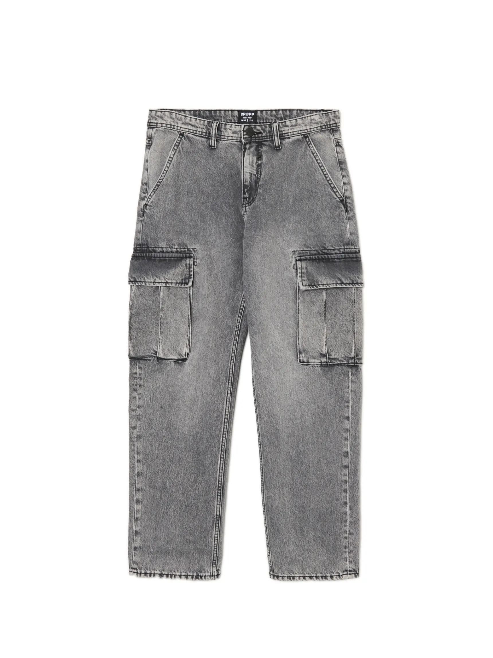 Fashion Cropp Szare jeansy relaxed szary
