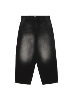 Best Cropp Szare jeansy skater z efektem sprania szary