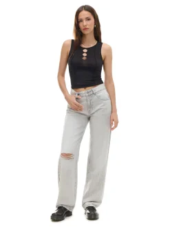 Fashion Cropp Szare jeansy straight jasnyszary