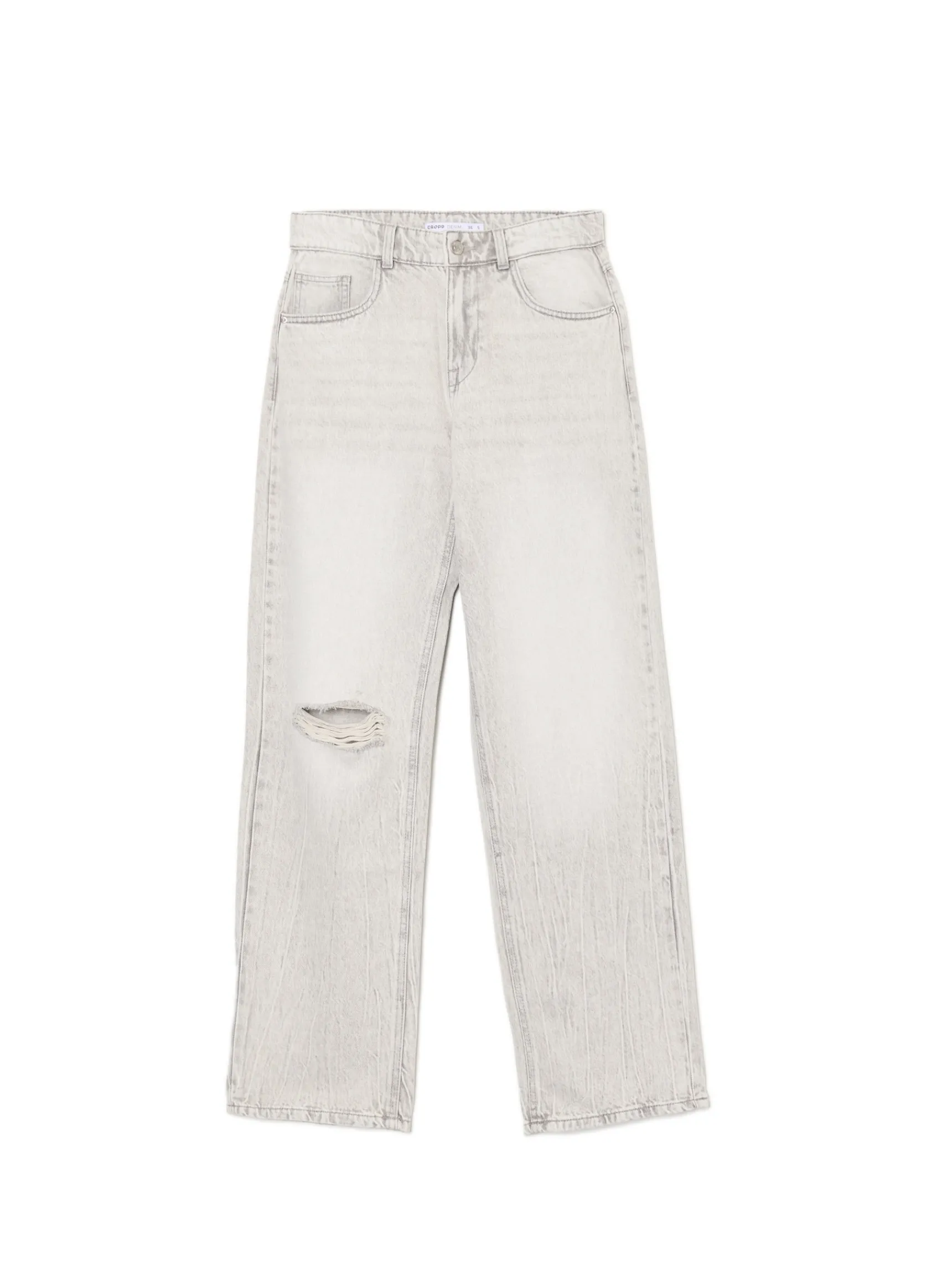 Fashion Cropp Szare jeansy straight jasnyszary