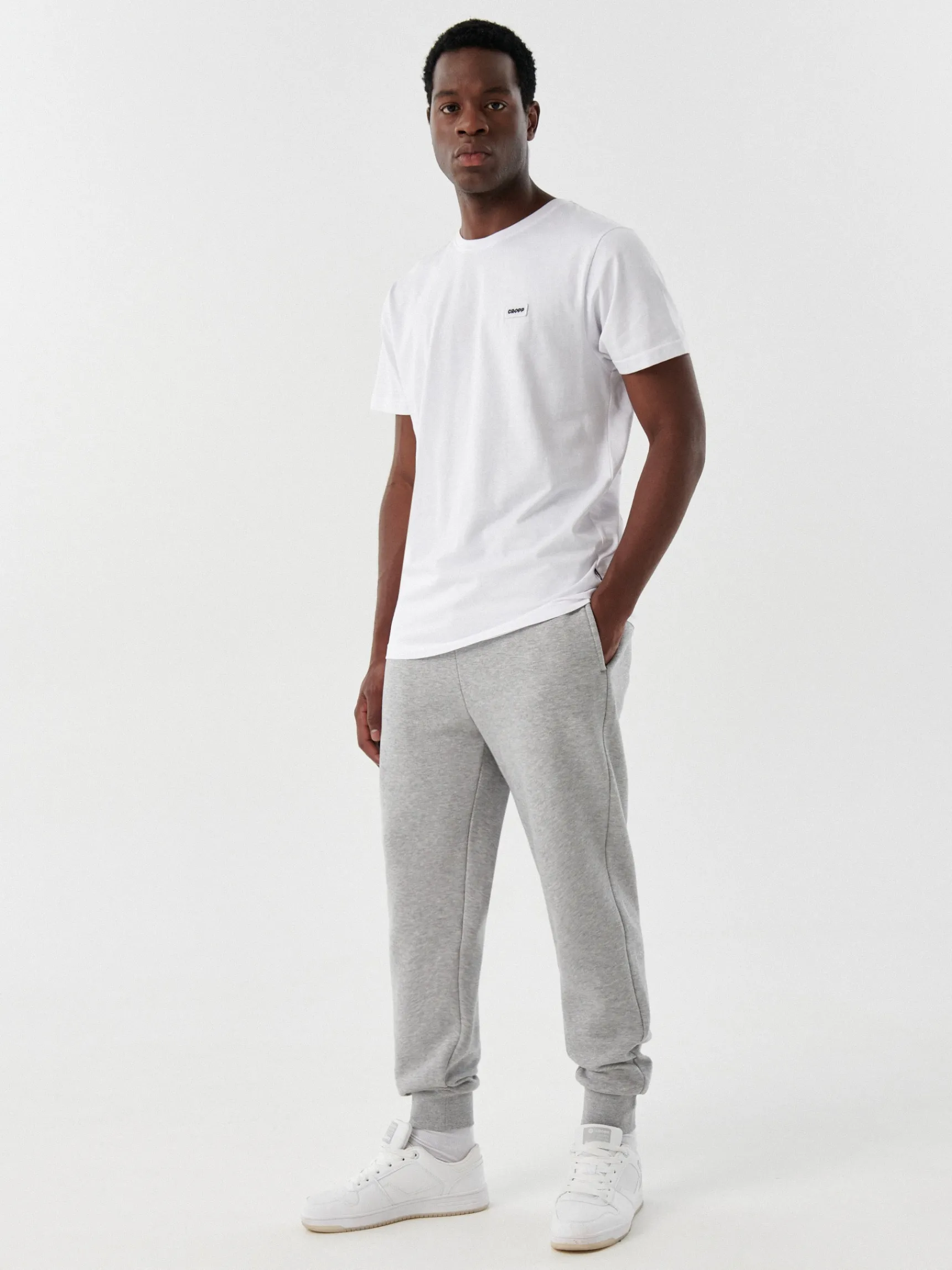 Clearance Cropp Szare joggery basic jasnyszary