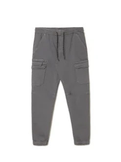 New Cropp Szare joggery basic z kieszeniami cargo jasnyszary