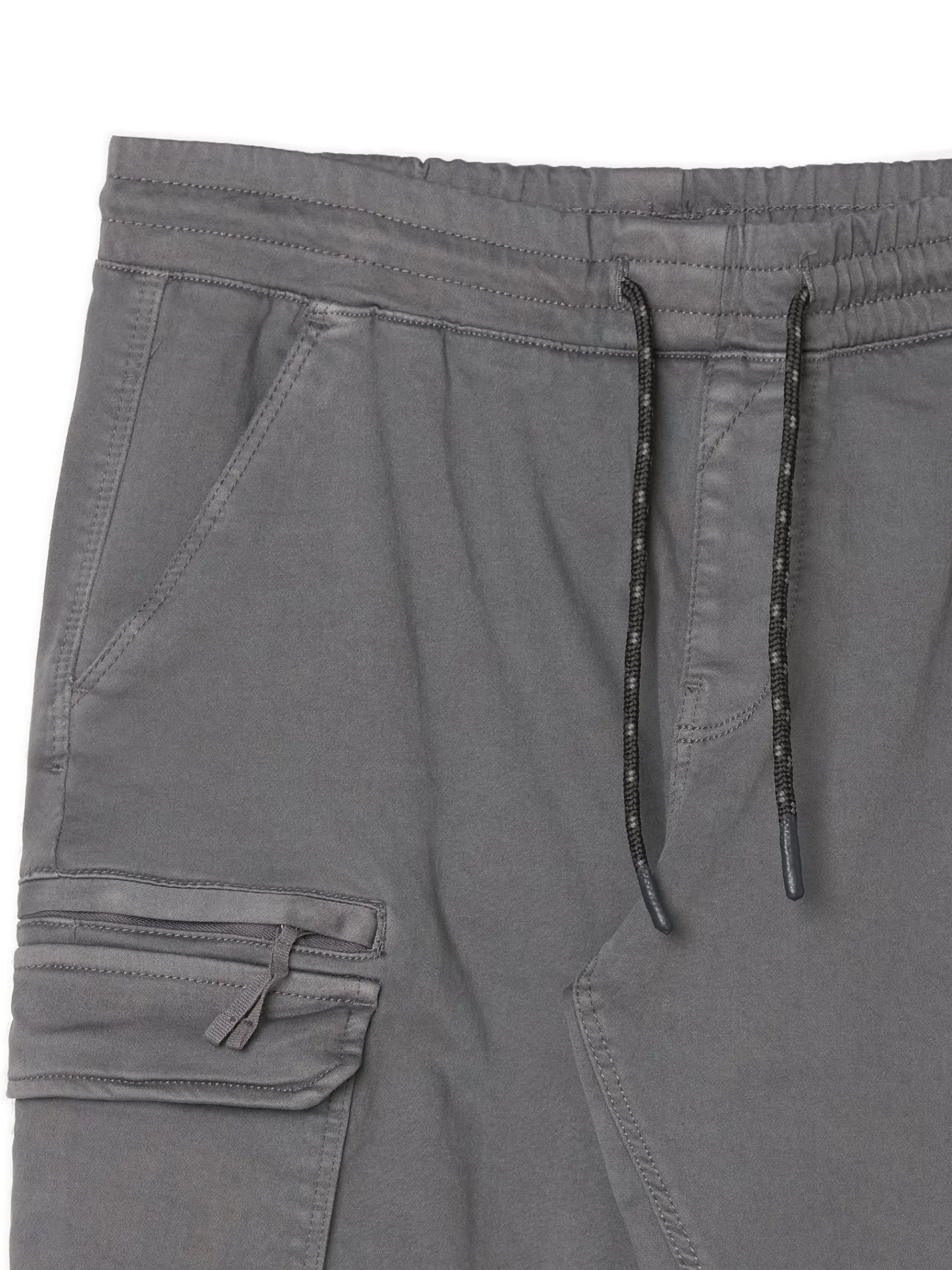 New Cropp Szare joggery basic z kieszeniami cargo jasnyszary
