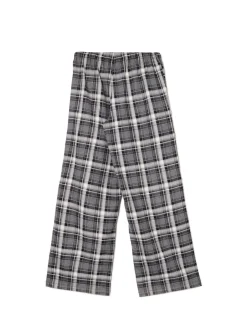 Fashion Cropp Szare spodnie baggy w kratę szary