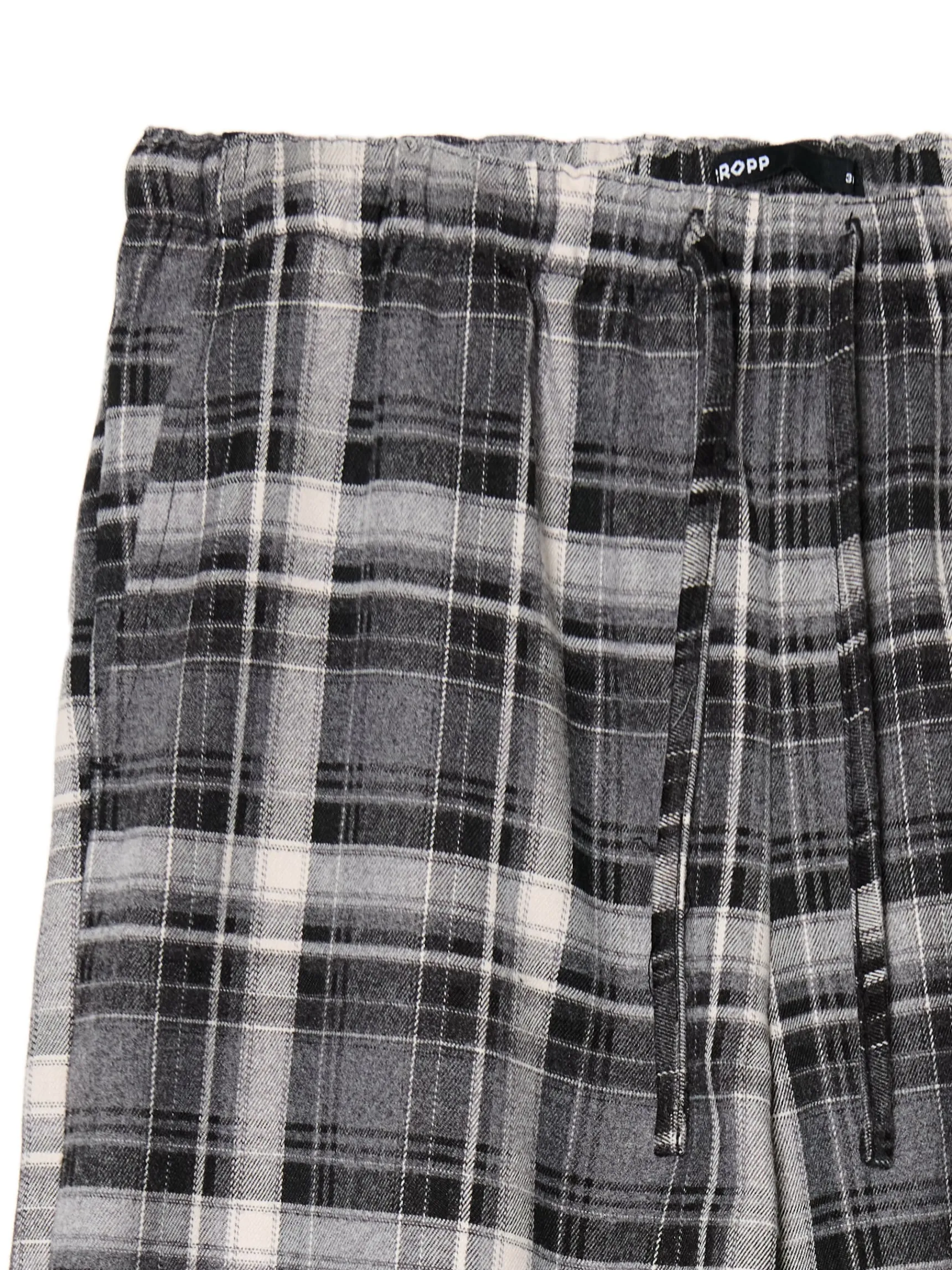 Fashion Cropp Szare spodnie baggy w kratę szary