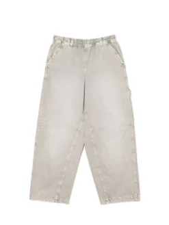 Sale Cropp Szare spodnie baggy z wysokim stanem zielony