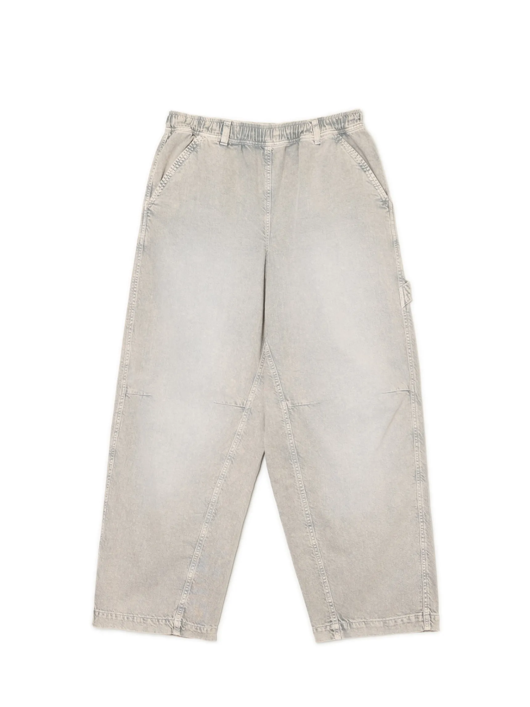 Sale Cropp Szare spodnie baggy z wysokim stanem zielony