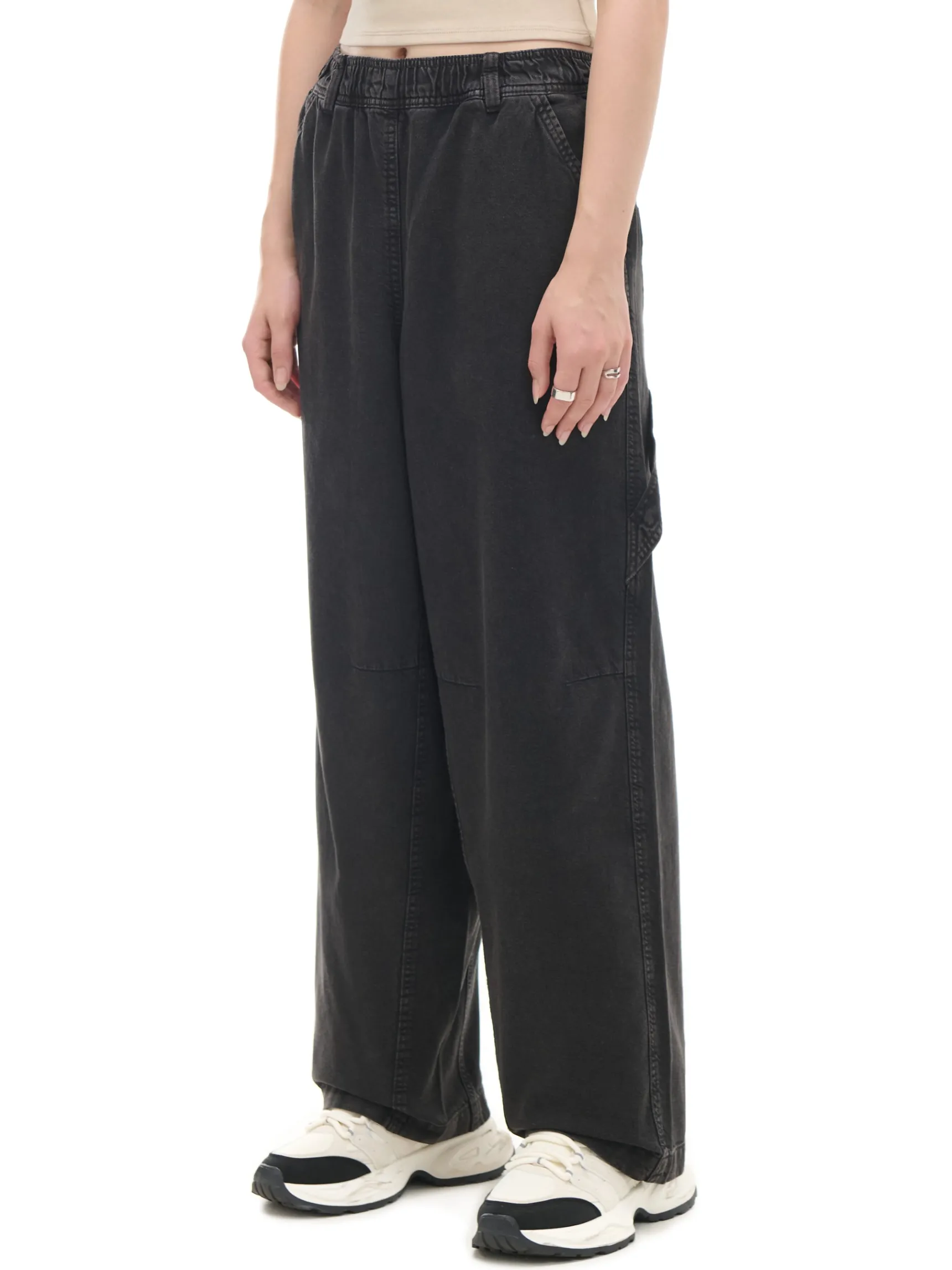 Discount Cropp Szare spodnie baggy z wysokim stanem szary