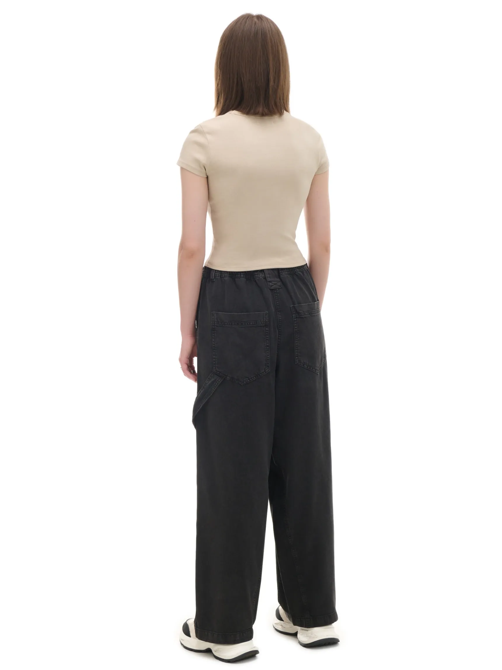 Discount Cropp Szare spodnie baggy z wysokim stanem szary