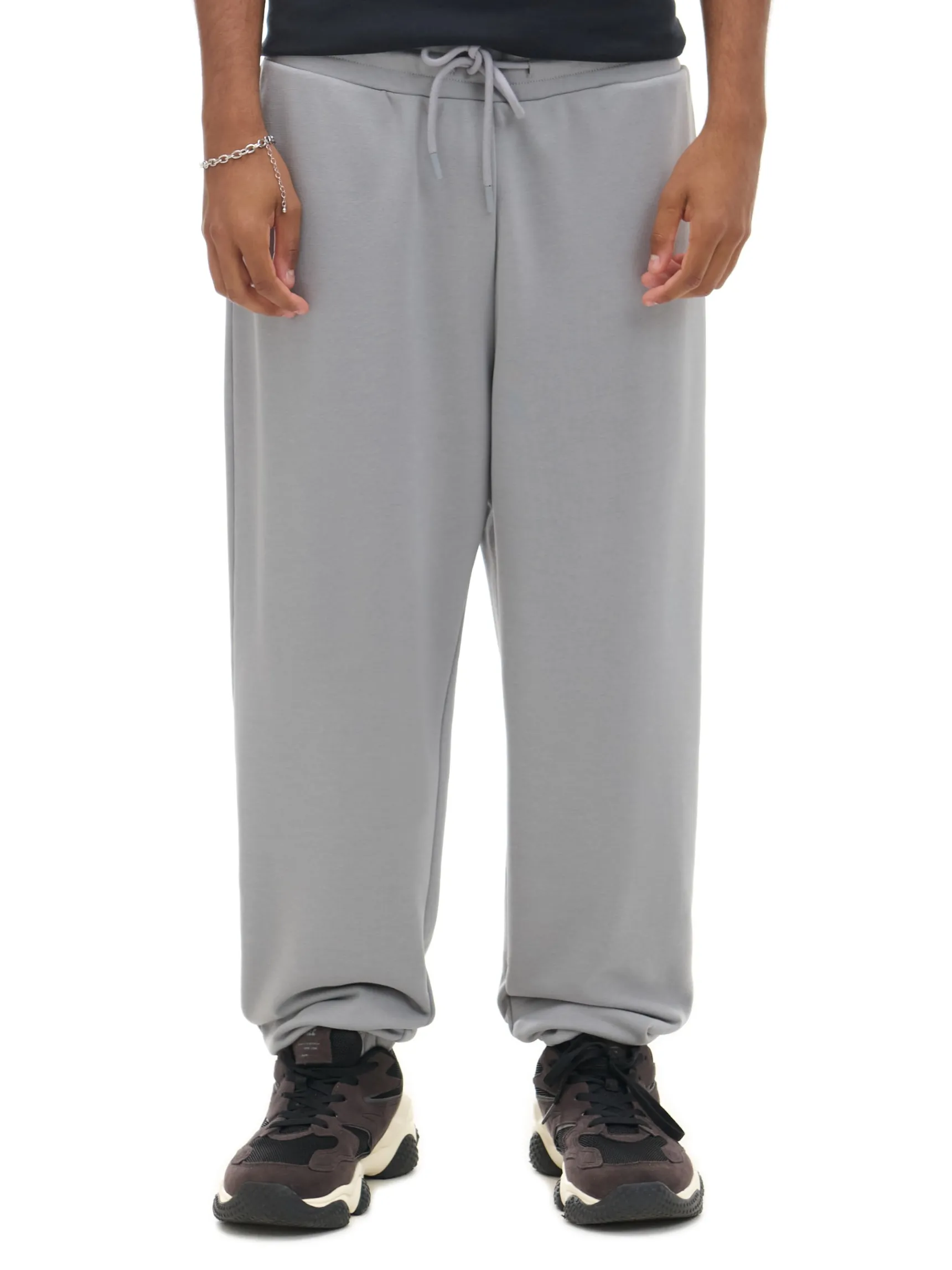 Best Cropp Szare spodnie dresowe joggery basic jasnyszary
