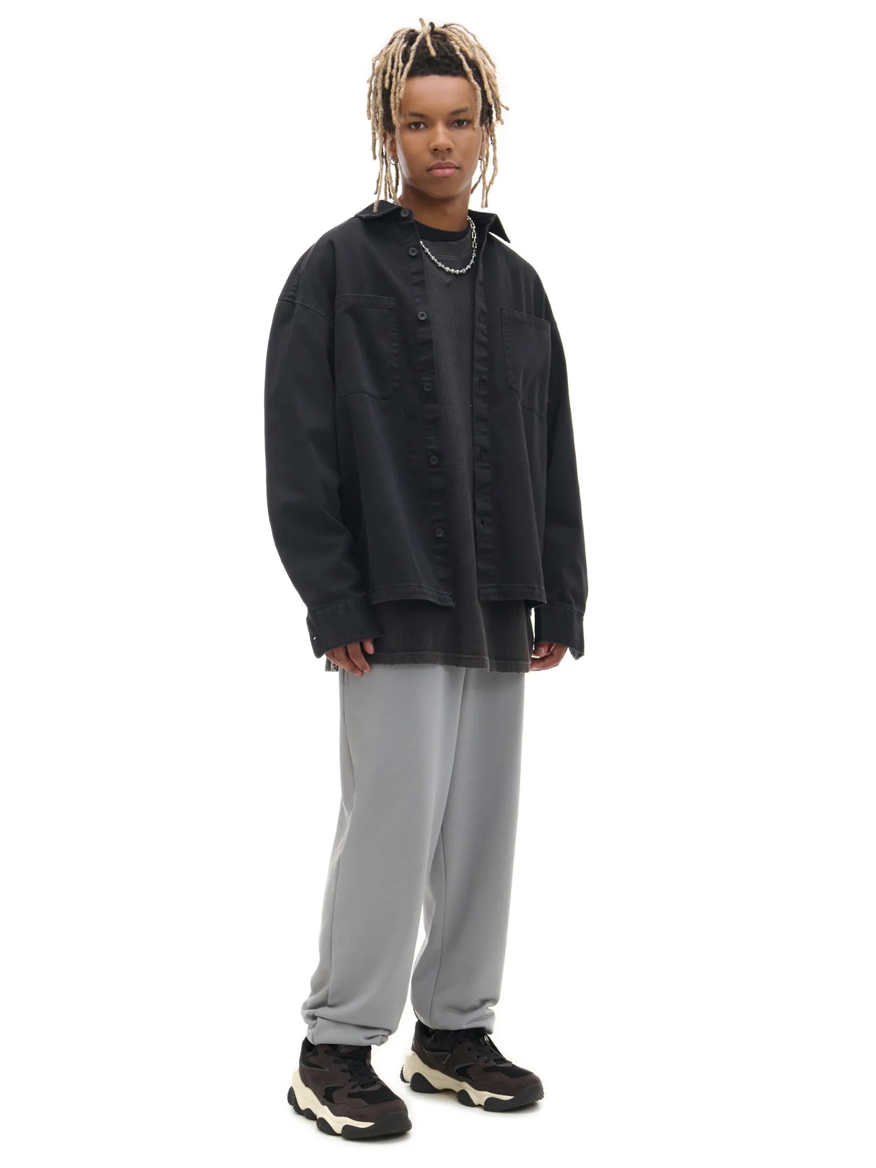 Best Cropp Szare spodnie dresowe joggery basic jasnyszary