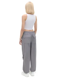 Discount Cropp Szare spodnie parachute inny