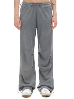 Sale Cropp Szare spodnie parachute jasnyszary