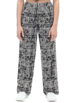 Discount Cropp Szare spodnie w marmurkową kratę szary