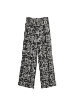 Discount Cropp Szare spodnie w marmurkową kratę szary
