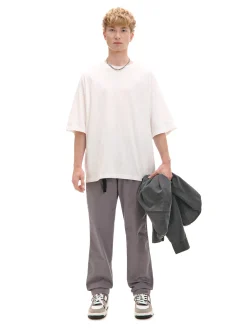 Clearance Cropp Szare spodnie z paskiem szary