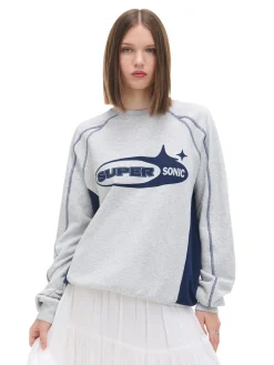 Discount Cropp Szaro-granatowa bluza Baltic Games jasnyszary