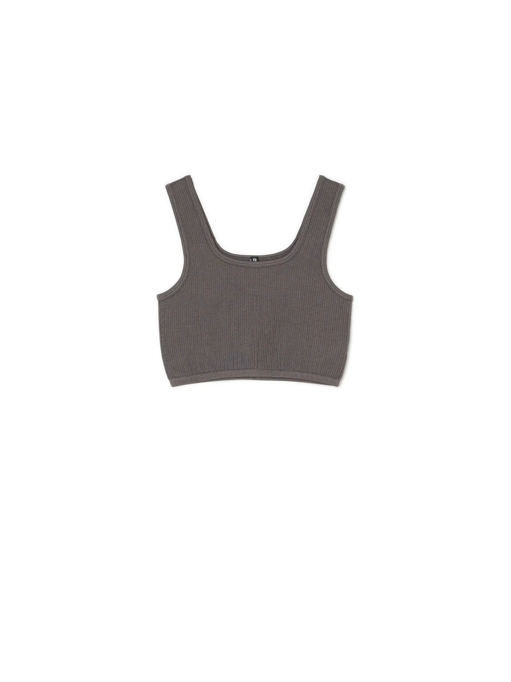 Outlet Cropp crop top na ramiączkach szary