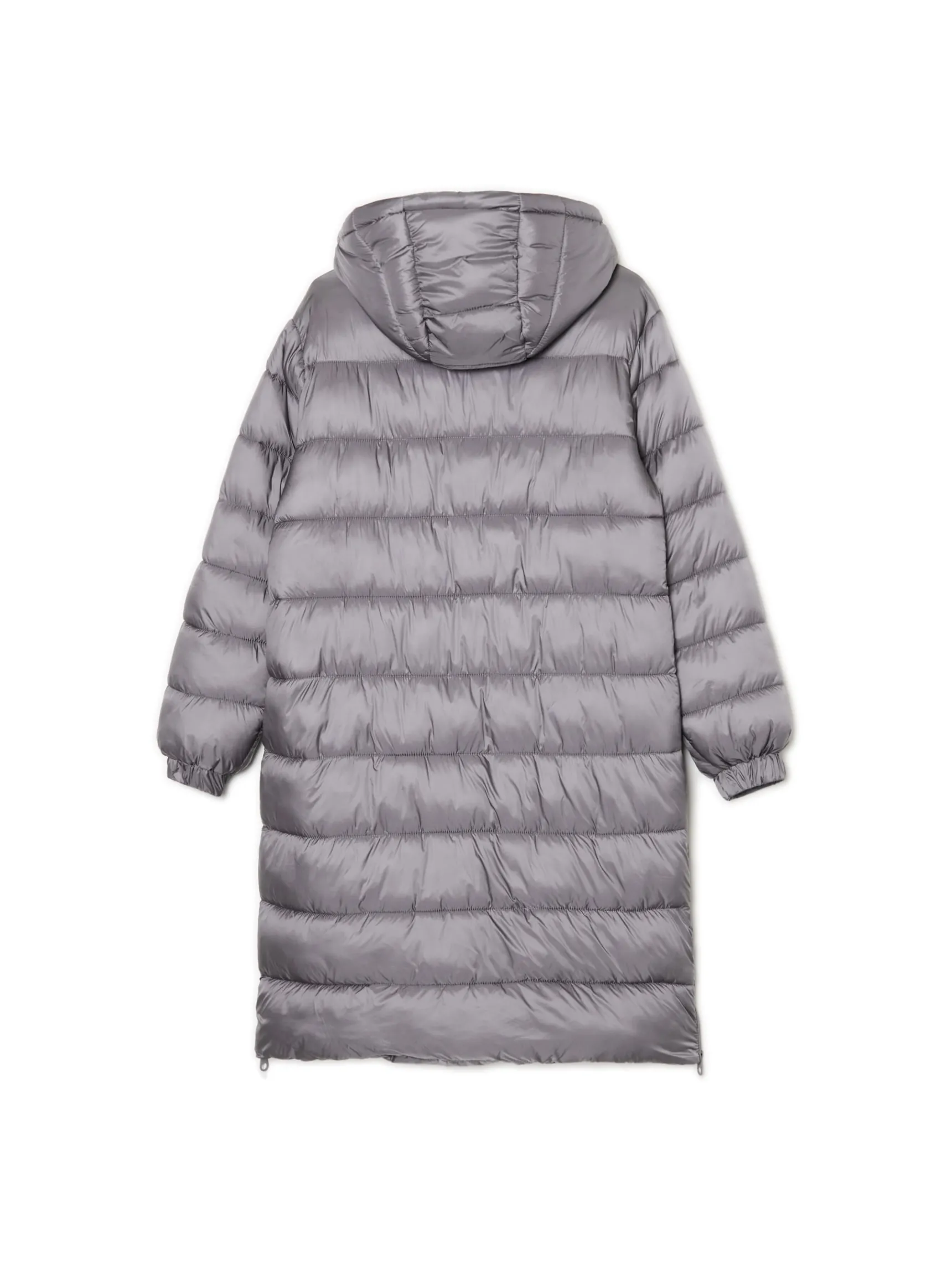 Outlet Cropp płaszcz puffer z kapturem szary