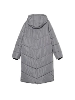 Clearance Cropp płaszcz z kapturem szary