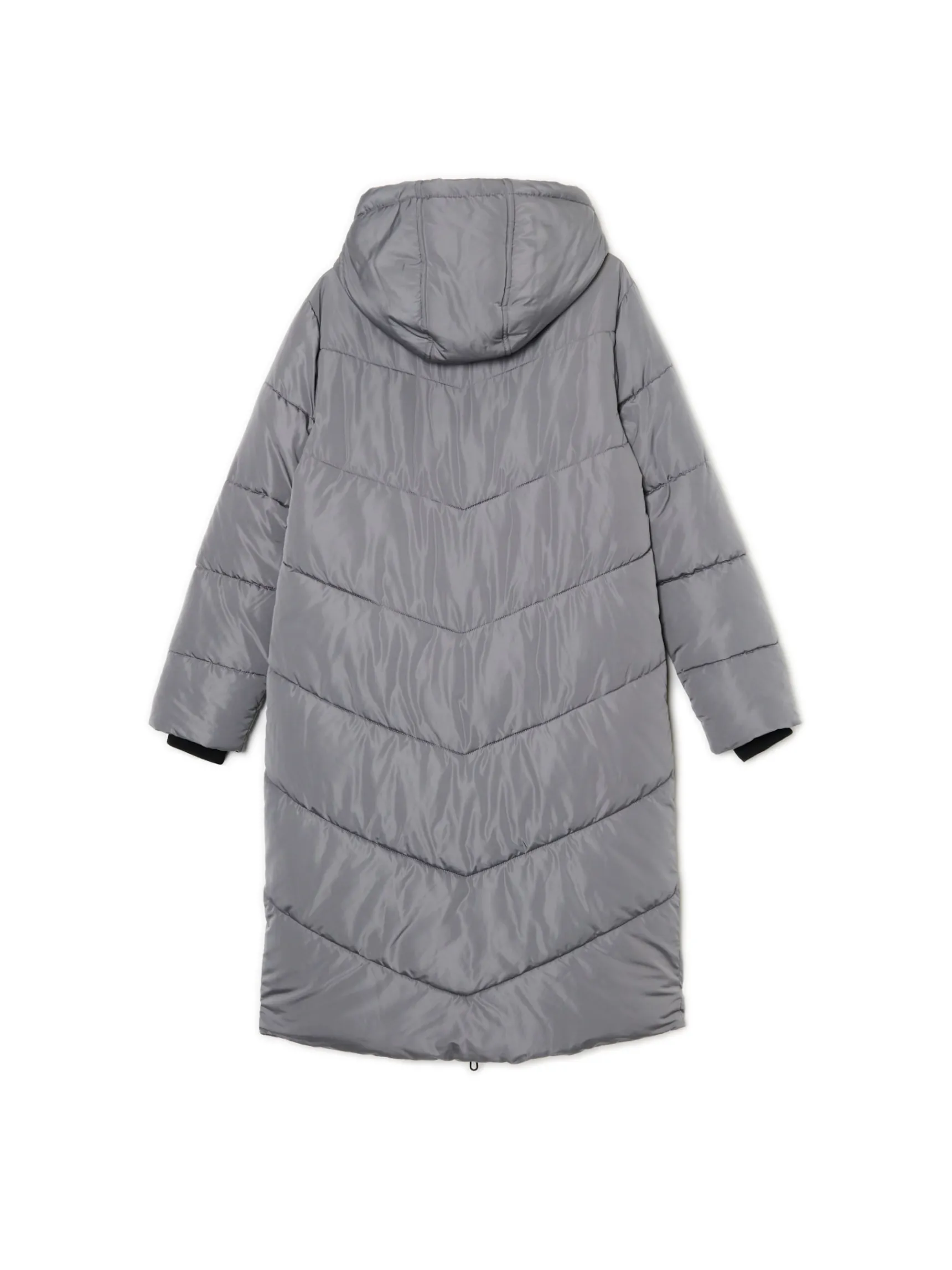 Clearance Cropp płaszcz z kapturem szary