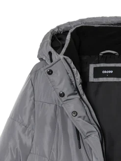Clearance Cropp płaszcz z kapturem szary