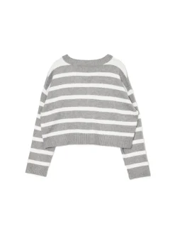 Outlet Cropp sweter w białe paski szary