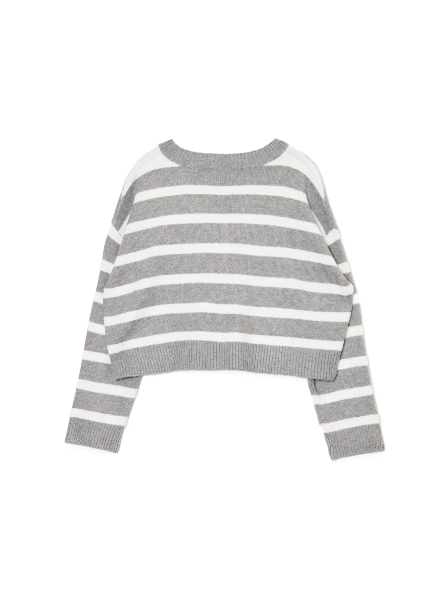 Outlet Cropp sweter w białe paski szary
