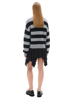 Fashion Cropp sweter w czarne paski szary