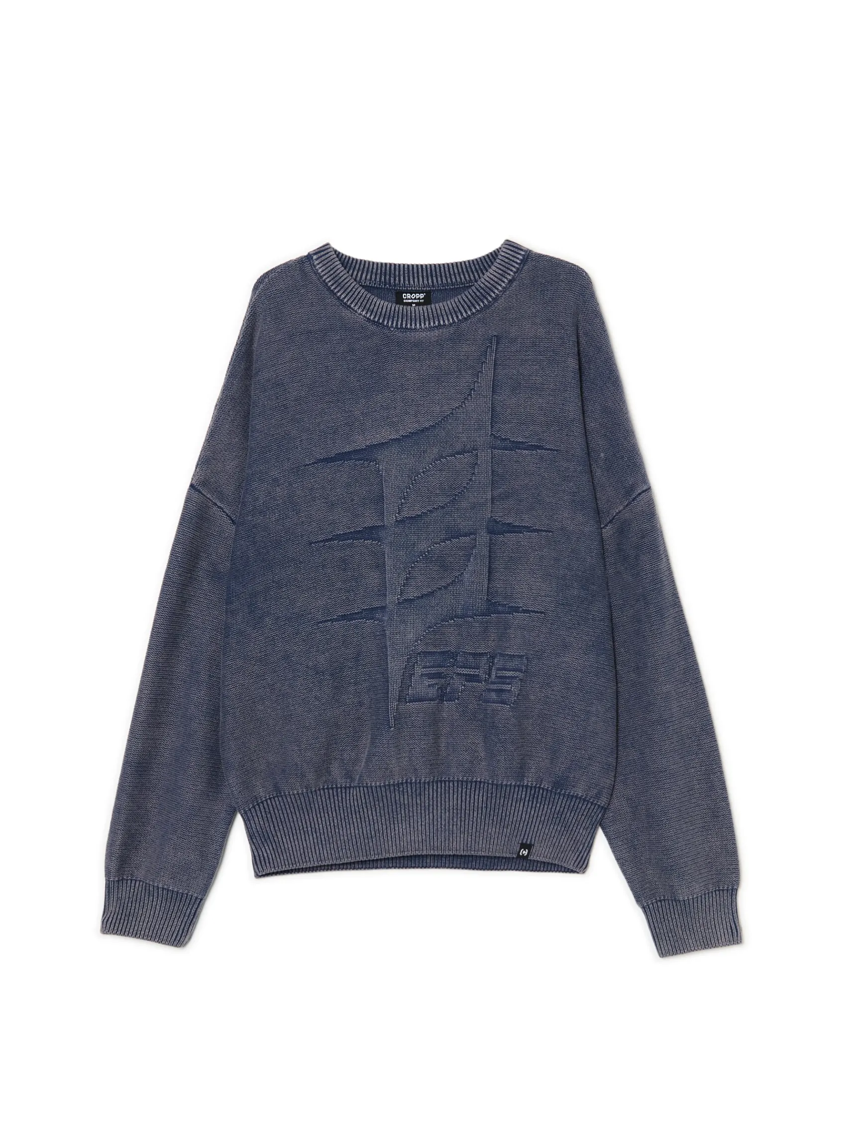 New Cropp sweter z efektem sprania szary