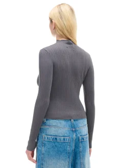 Outlet Cropp sweter z półgolfem szary