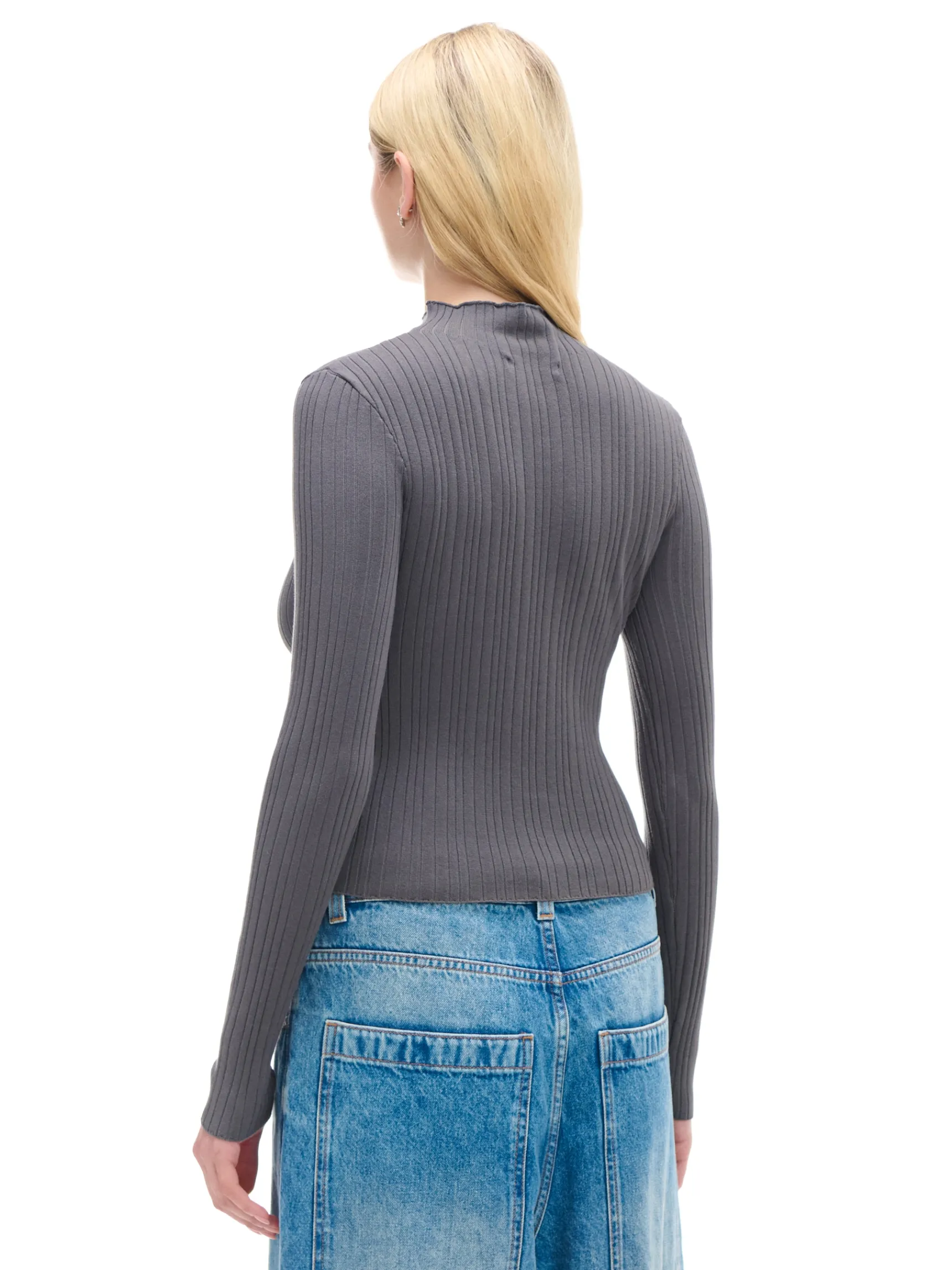 Outlet Cropp sweter z półgolfem szary