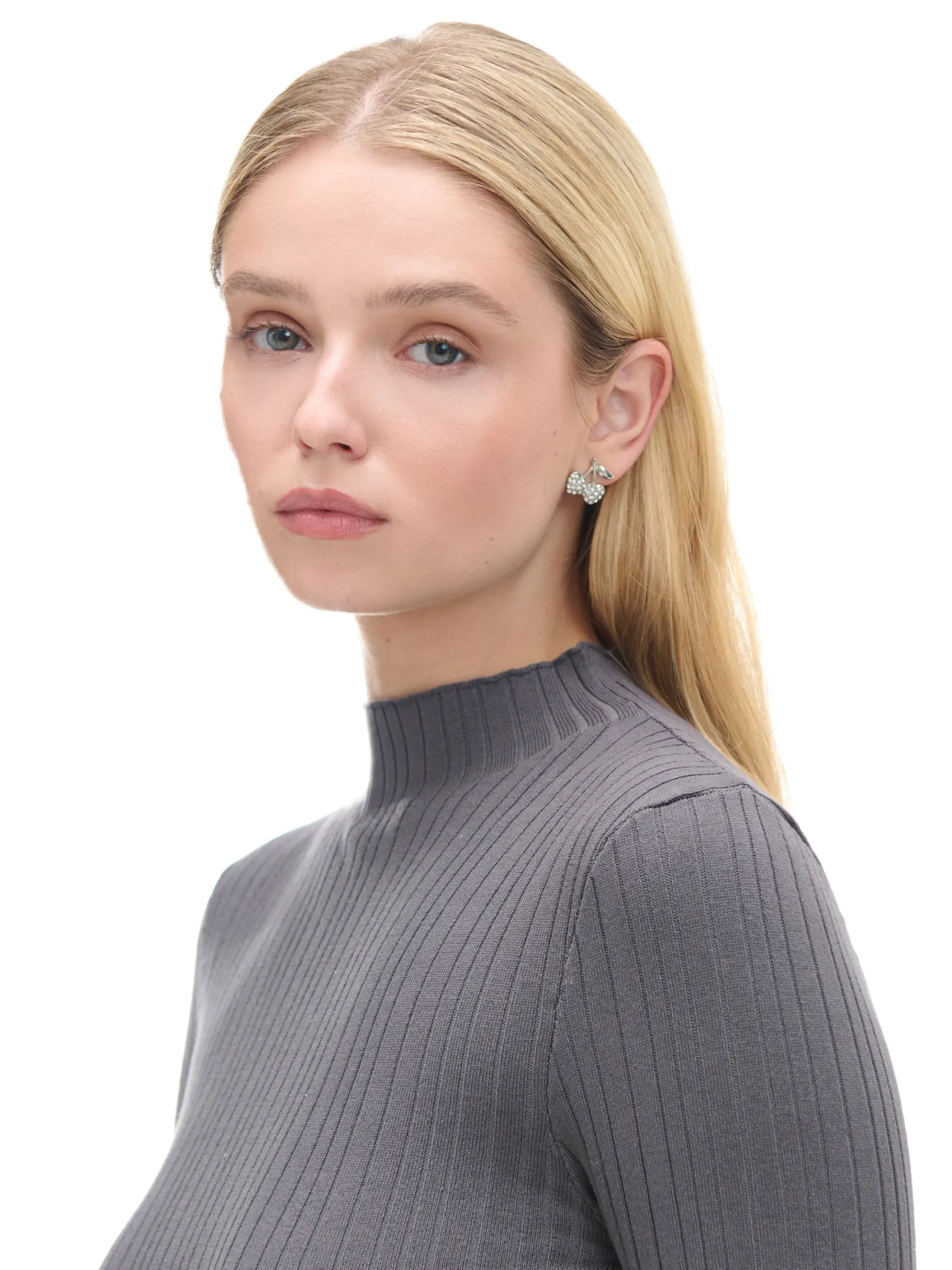 Outlet Cropp sweter z półgolfem szary