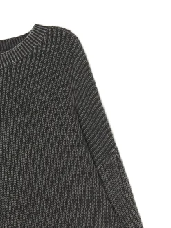 Best Cropp sweter z prążkowanej dzianiny szary