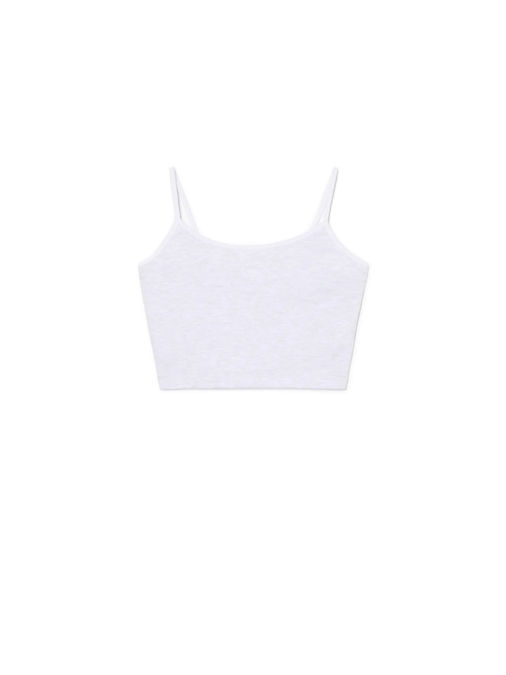 Hot Cropp Szary top z białymi ramiączkami jasnyszary