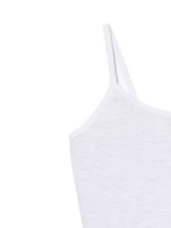 Hot Cropp Szary top z białymi ramiączkami jasnyszary