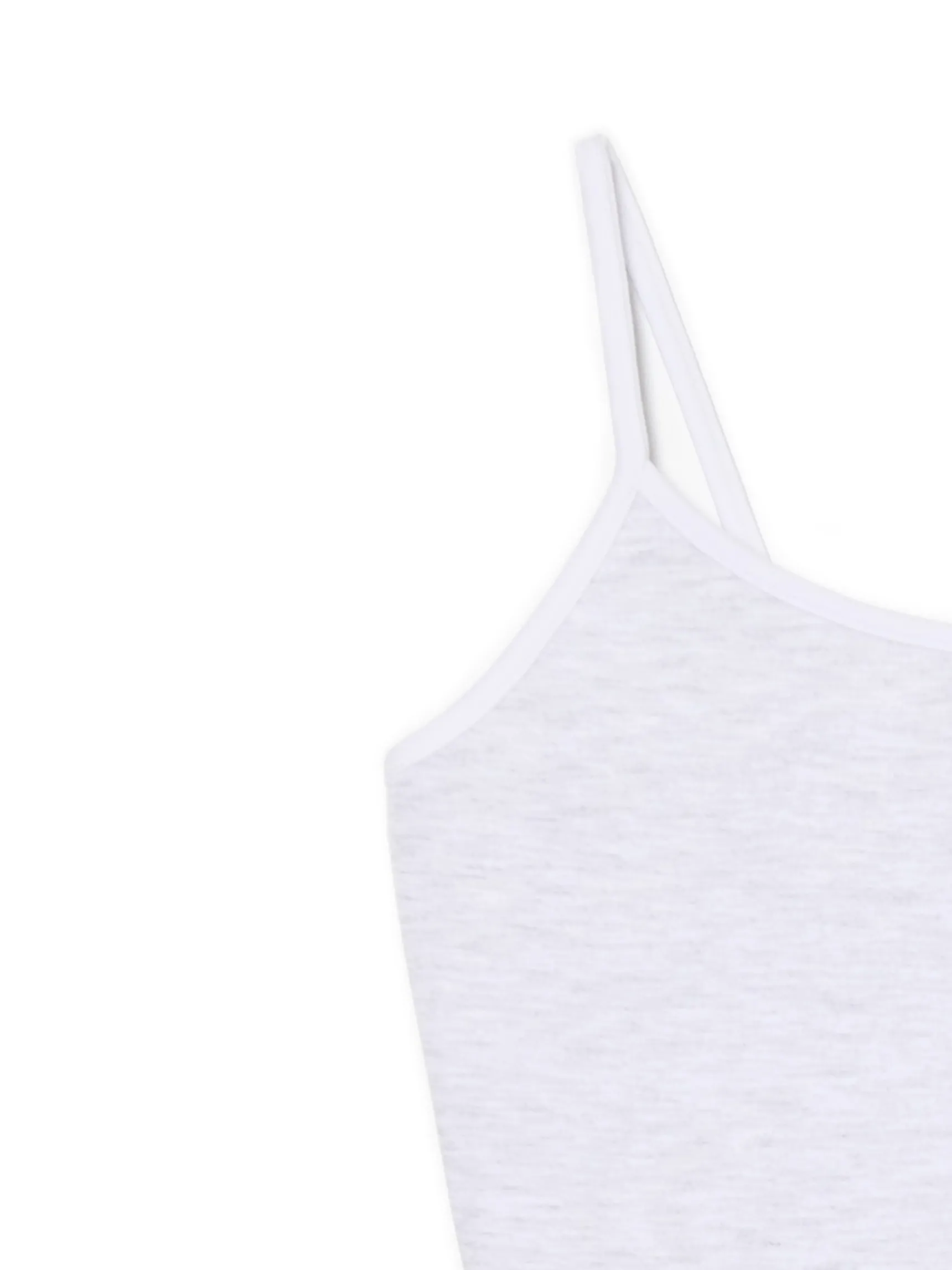 Hot Cropp Szary top z białymi ramiączkami jasnyszary