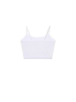 Hot Cropp Szary top z białymi ramiączkami jasnyszary