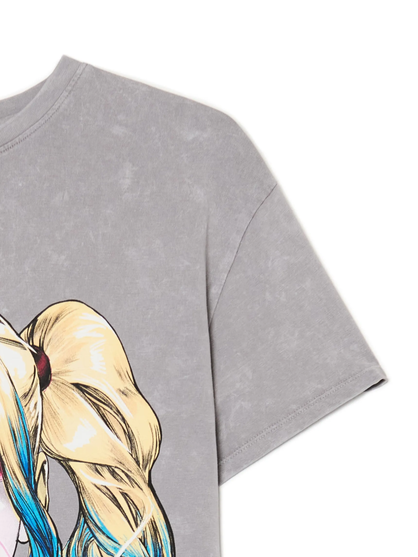 Best Cropp Szary T-shirt oversize Harley Quinn jasnyszary