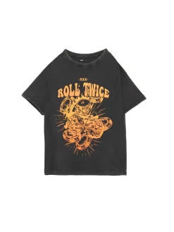 Sale Cropp T-shirt z kolorowym nadrukiem szary