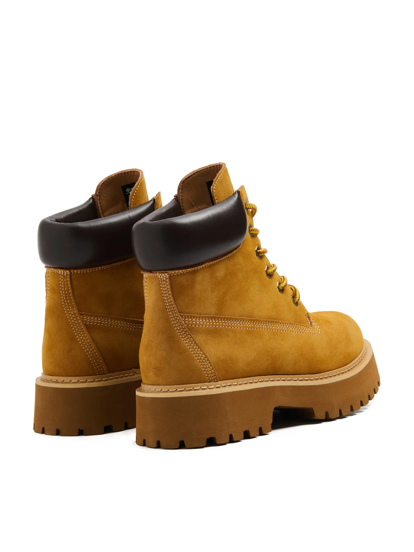 Discount Cropp Sznurowane botki na zimę brązowy